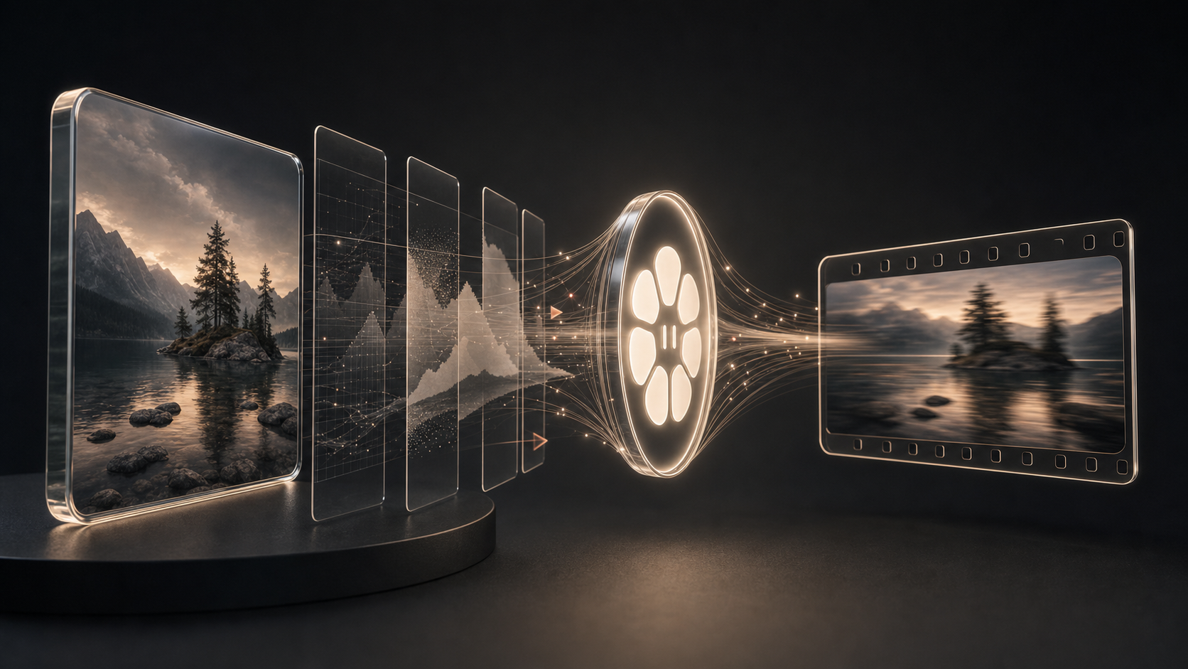 A still image becoming layered depth planes and a short motion preview.